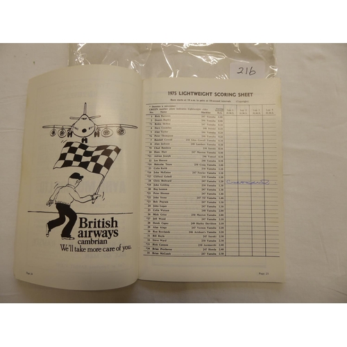 295 - 1975 Manx Grand Prix programme signed by Chris Bedward and Jack Higham on pages 25 & 47