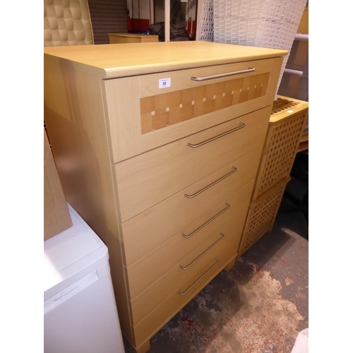 58 - Six drawer chest with chrome handles