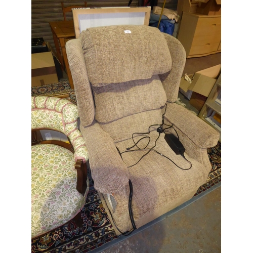 82 - Electric recliner chair in brown upholstery