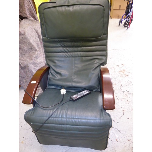 23 - A Green Faux leather massage chair