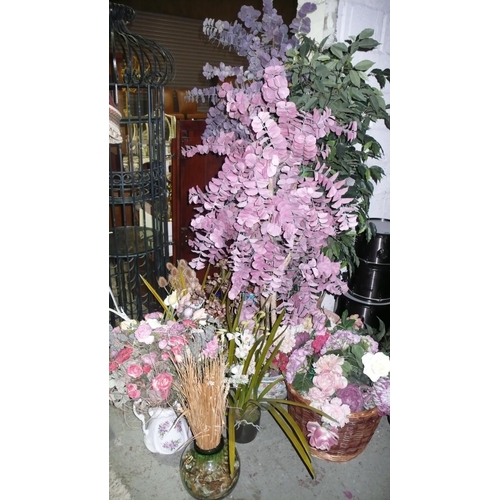 16 - Large collection of artificial trees and flowers