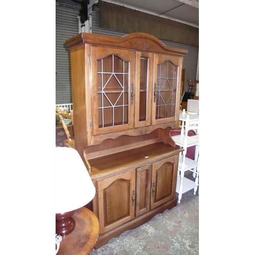 34 - Display cabinet with cupboards to base and astragal glass doors to top