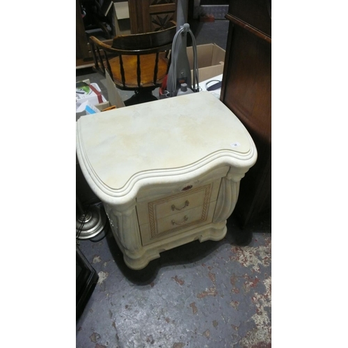 38 - Small cabinet with two drawers and shaped top