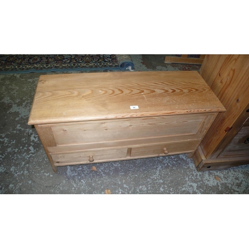 48 - Pine storage box with two drawers under