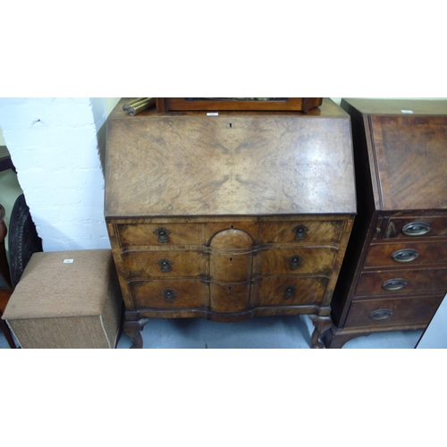 196 - 18th Century style walnut fall front bureau