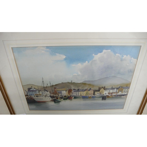 183 - John H Nicholson, Ramsey Harbour, watercolour, 14 x 20 ins approx.