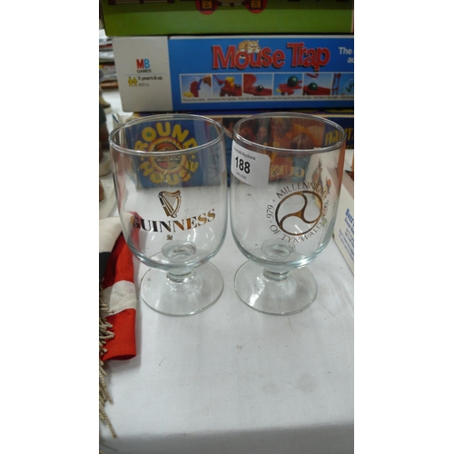 188 - Pair of Guinness Millennium glasses