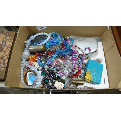 369 - Two boxes of costume jewellery