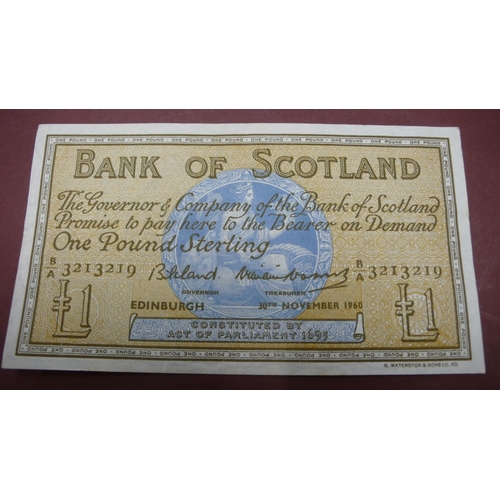 406 - Bank of Scotland £1 note 30th November 1960