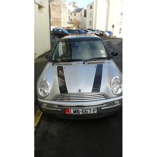 5 - LMN667F
Silver Mini Cooper 1598cc
First Registered 08.10.2001
Approx 105,800 miles
Manual Petrol