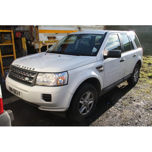 16 - KMN883F
WHITE LANDROVER FREELANDER 4X4 ESTATE 2179cc
First Registered 12.10.2010
Approx 102587 Miles... 