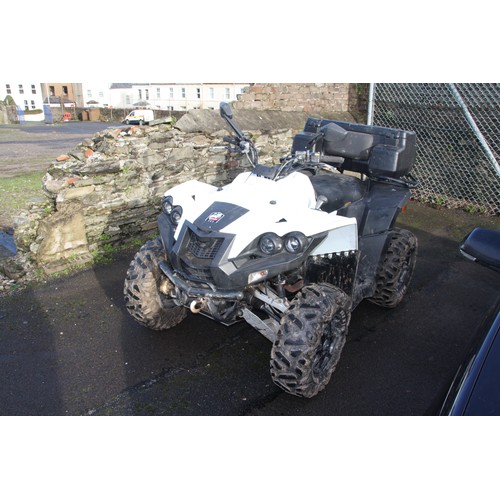 41 - White Quad bike 
Year Unknown
Mileage/hours unkown
Petrol?
SOLD AS NON RUNNER WITH NO PAPERS