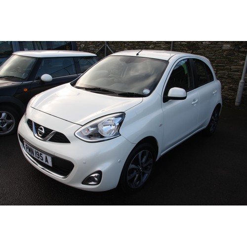 46 - PMN195A
White Nissan Micra Tekna 1198cc
First Registered 31.10.2013
Approx 39,806 miles
Manual Petro... 