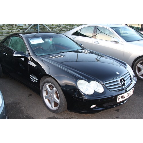 70 - PMN360D
Mercedes SL500 Convertible
First Registered 21.03.2003
Approx 83,000 miles
Auto Petrol