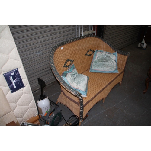 136 - Cane two seater settee