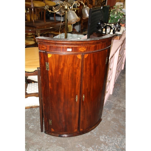 47 - Mahogany wall hanging corner cabinet