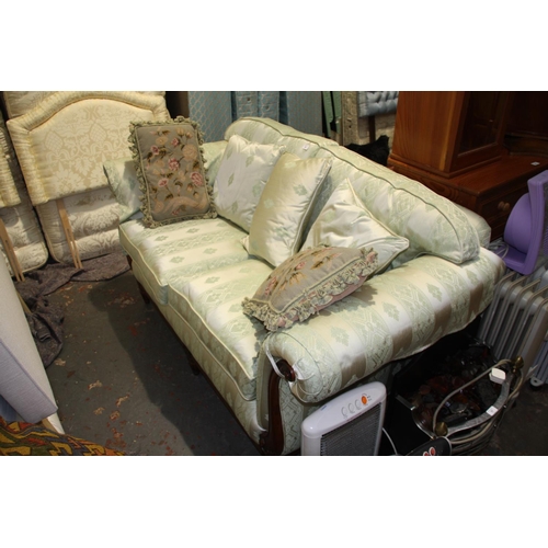 56 - Settee in mint green upholstery