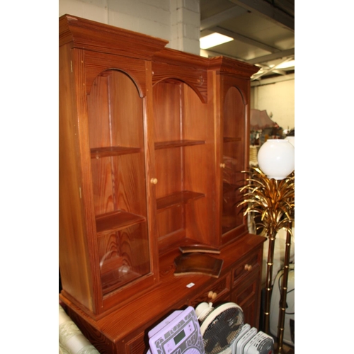 59 - Display cabinet with two glass doors and cupboards and drawers to base