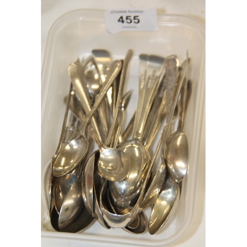 455 - A collection of assorted silver spoons