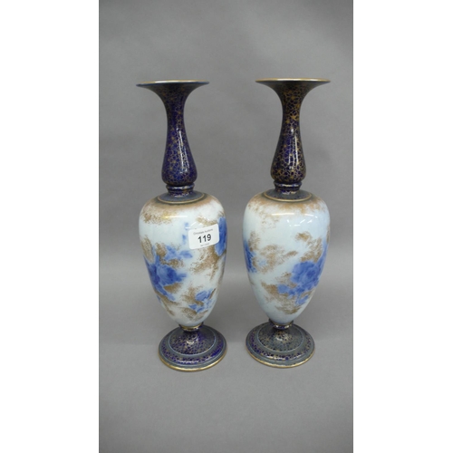 296 - Pair of Doulton Burslam vases - ht. 12 ins