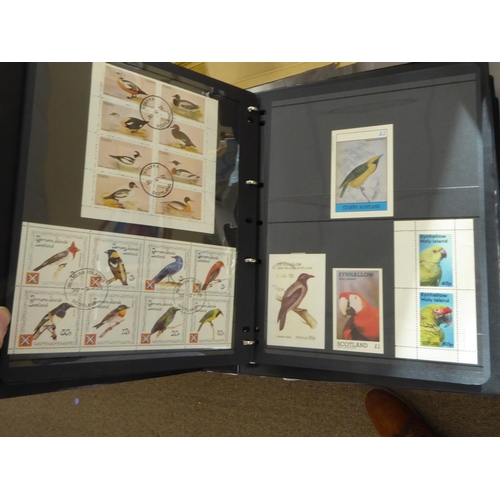 150 - Three albums of stamps majority bird related including Isle of Man