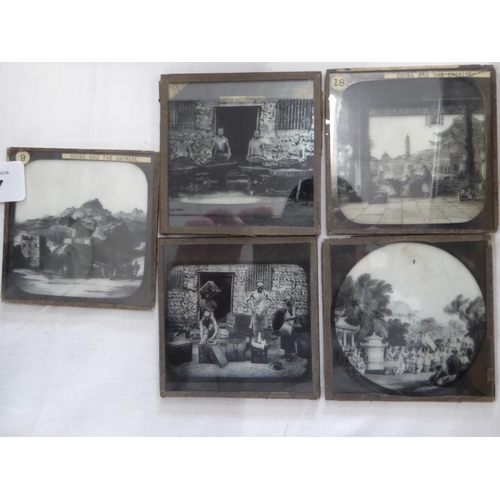 157 - A collection of glass slides Chinese themes