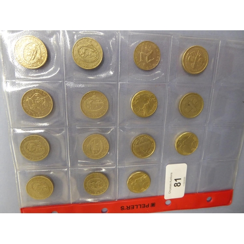 81 - Fifteen Isle of Man £1 coins including Towns, crows etc.