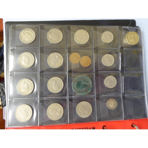 88 - A folder of assorted coins including £2, 20 pences etc - Manx noted