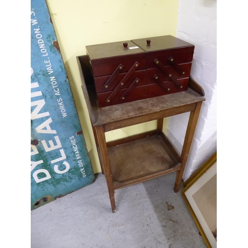 211 - A wash stand and a Cantilever sewing box