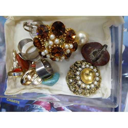 268 - A large jewellery box full of costume jewellery - some gold content