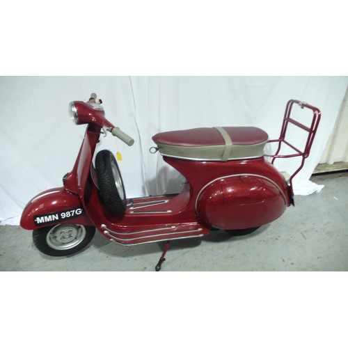 57 - MMN987G
Douglas Vespa Model 152 125cc
First registered 25/5/1959
Mileage 610
Large history file