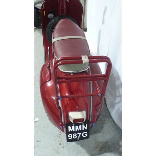 57 - MMN987G
Douglas Vespa Model 152 125cc
First registered 25/5/1959
Mileage 610
Large history file