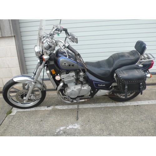 1 - NMN502P
Kawasaki Vulcan 500cc
First Reg 26/3/1996
Tax exp 12/22
Mileage 27461
Log book present