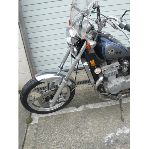 1 - NMN502P
Kawasaki Vulcan 500cc
First Reg 26/3/1996
Tax exp 12/22
Mileage 27461
Log book present