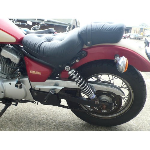 11 - JMN61
Yamaha XVS Virago 250cc
First registered 8/1/1998
16981 miles 
Tax exp 12/22
Log book present