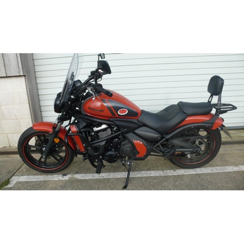 20 - NMN325
Kawasaki Vulcan EN650
Date of first registration 12/4/2018
Mileage TBA
Tax exp 12/22
Log book... 