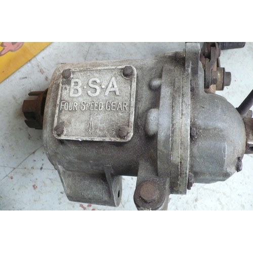 112 - Three motorcycle gearboxes including BSA.