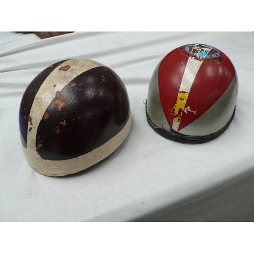 117 - Two pudding basin motorcycle helmets circa 1950/60s