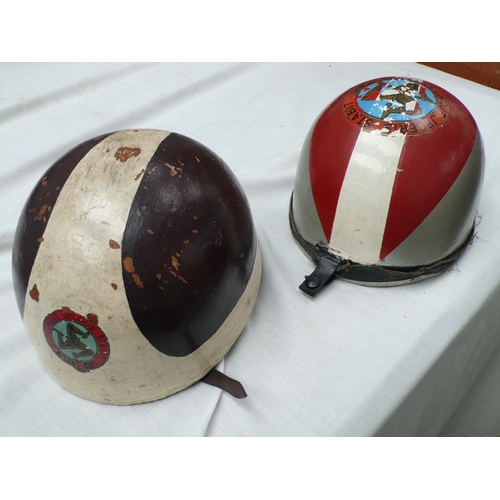 117 - Two pudding basin motorcycle helmets circa 1950/60s