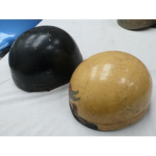 119 - Two pudding basin motorcycle helmets circa 1950/60s