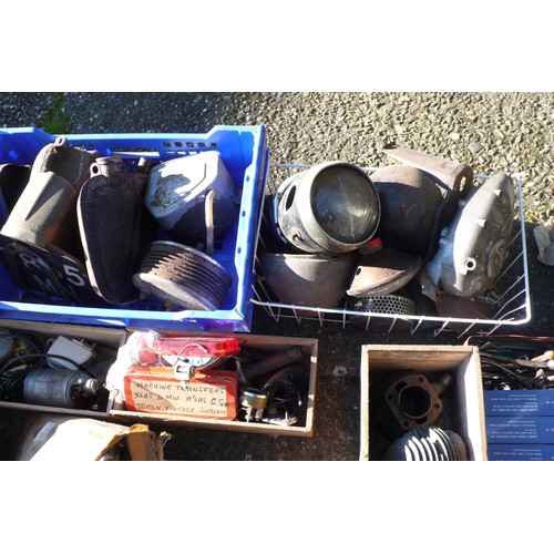 98 - A large collection of classic motorcycle parts including villiers NSU Matchless etc