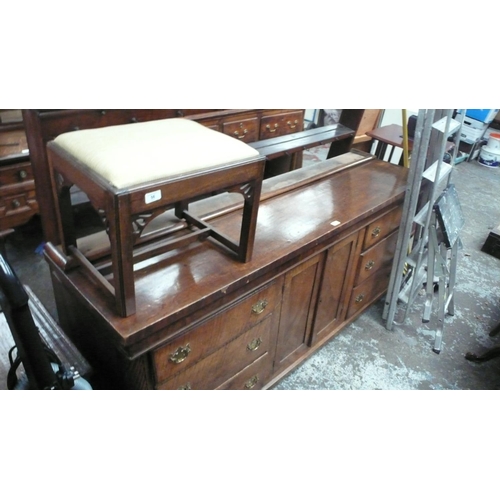 57 - Early 19thC oak dresser with plate rack above