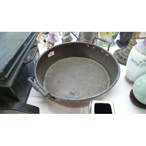 176 - Victorian copper skillet