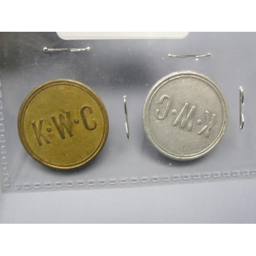 324 - KWC 6d and 1d tuck shop tokens