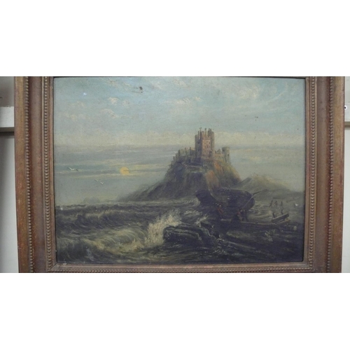 488 - Shipwreck nr. St. Michael's Mount, oil on canvas, 13 x 15 ins