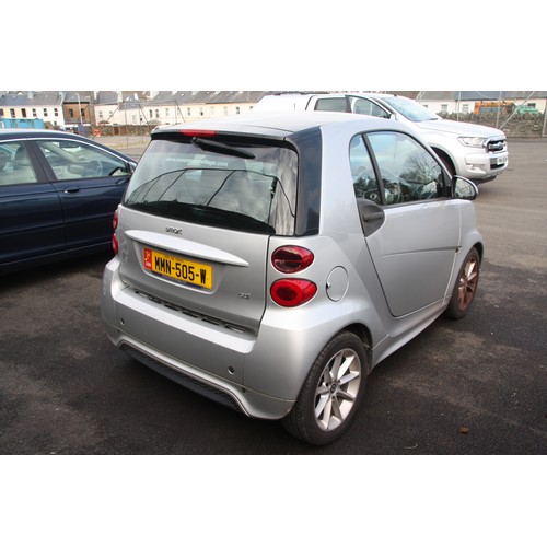 27 - MMN505W
Silver Smart Fortwo 799cc
First Registered 28.03.2013
Approx 32389 miles
Diesel