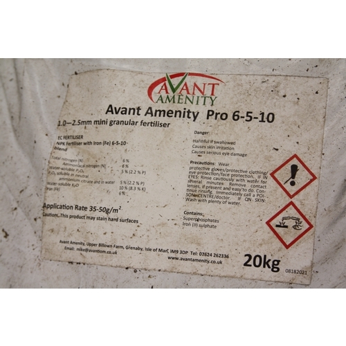 76 - Part Pallet approx 13 20kg bags of Avant Amenity Pro 6-5-10 1.0 - 2.5mm mini granular fertiliser - s... 