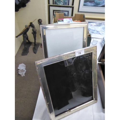 75 - Two silver photo frames size 12