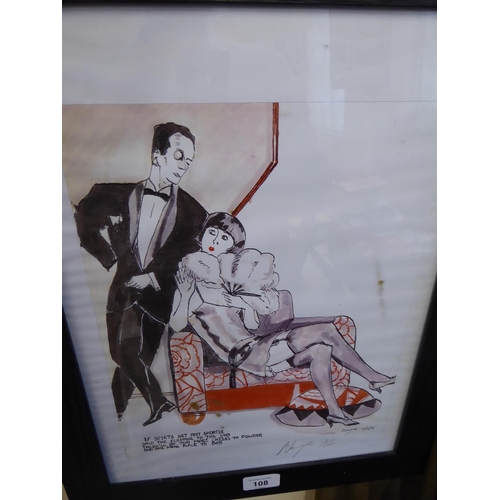 108 - Signed Flapper print - Wayne