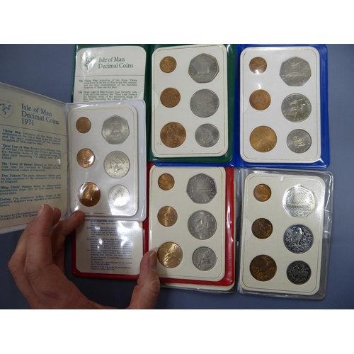 80 - Plastic packets of IOM Decimal coinage 1971,1975,1976,1979 & 1980